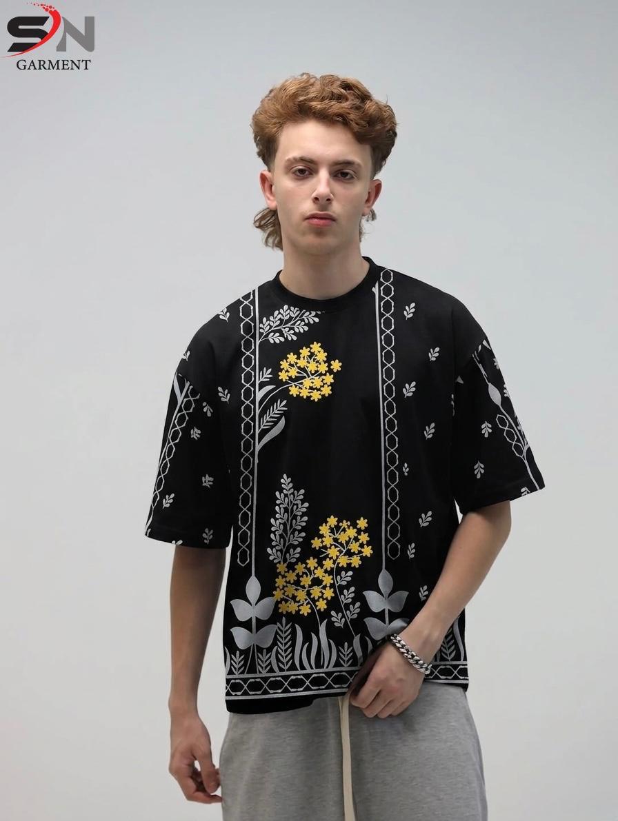 Men’s Oversized Floral Graphic T-Shirt