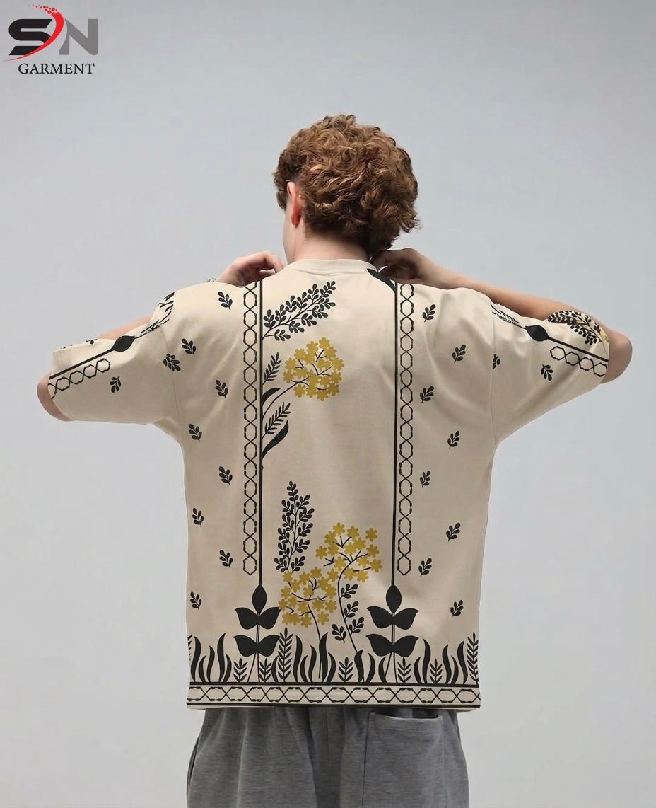 Men’s Oversized Floral Graphic T-Shirt - Image 4