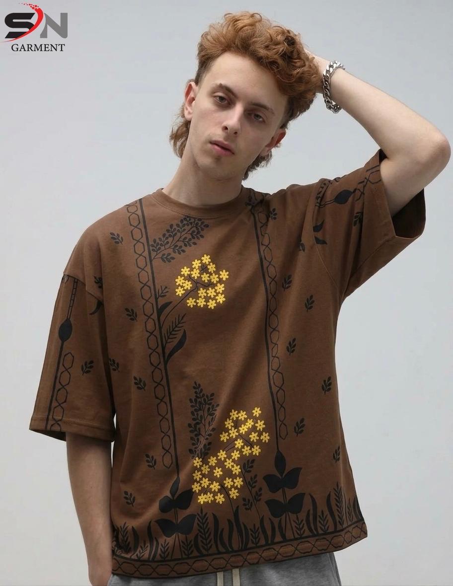 Men’s Oversized Floral Graphic T-Shirt - Image 5