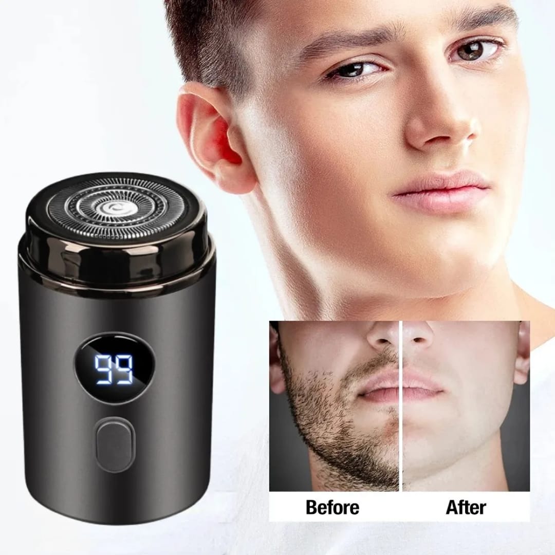 Men's electric mini shaver, dry and wet dual-use shaver, LED digital display rechargeable car shaver, home travel shaver - Image 2