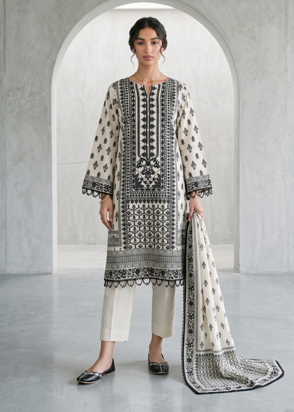 Zellbury Black & White π― Outlet Stock Lawn 3 Pcs Unstitched Collection 2026!