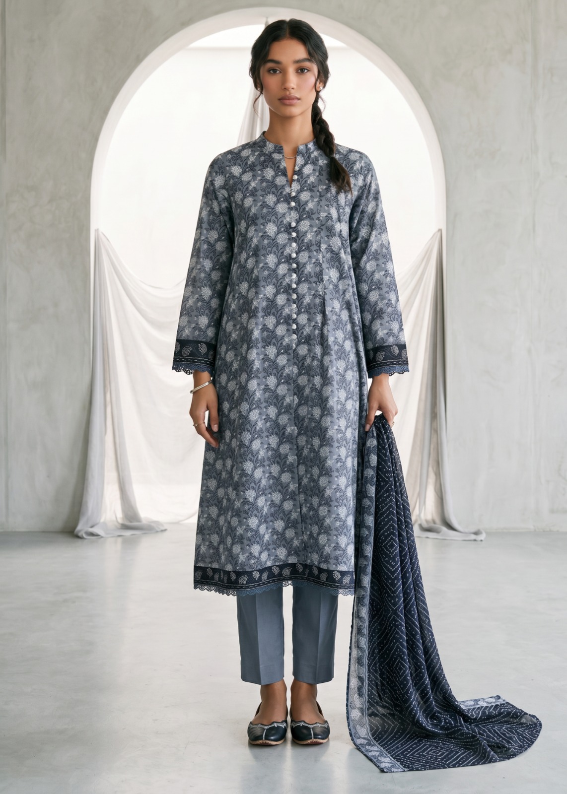 Zellbury Black & White π― Outlet Stock Lawn 3 Pcs Unstitched Collection 2026! - Image 3