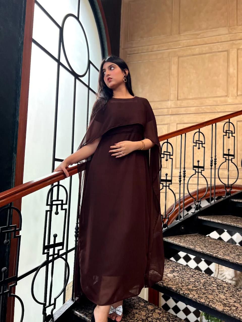 Midnight Elegance Cape Maxi