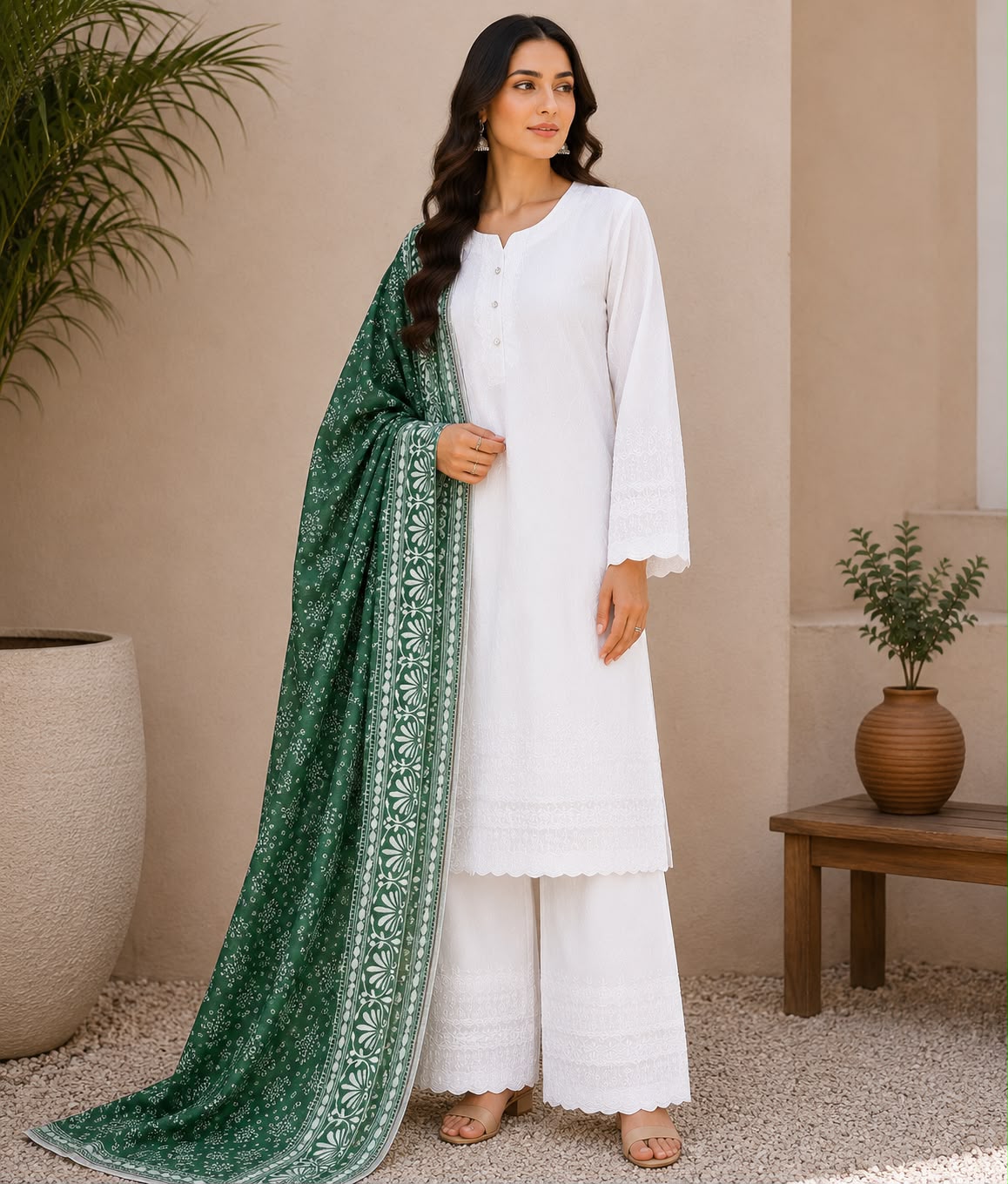 Emerald Grace Embroidered 3 Piece Suit