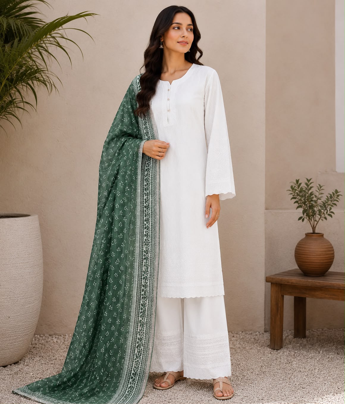 Emerald Grace Embroidered 3 Piece Suit - Image 4