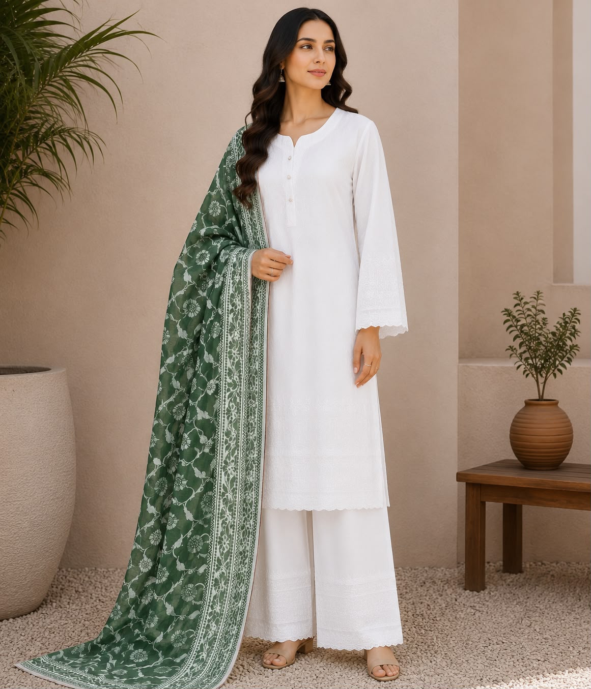 Emerald Grace Embroidered 3 Piece Suit - Image 6