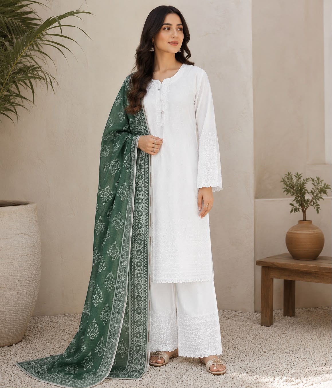 Emerald Grace Embroidered 3 Piece Suit - Image 8