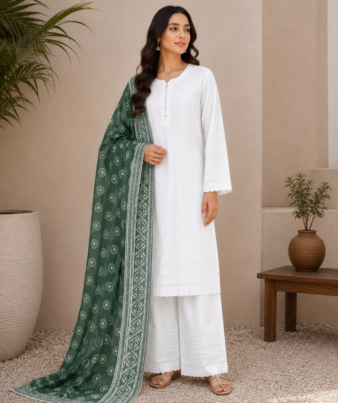 Emerald Grace Embroidered 3 Piece Suit - Image 7