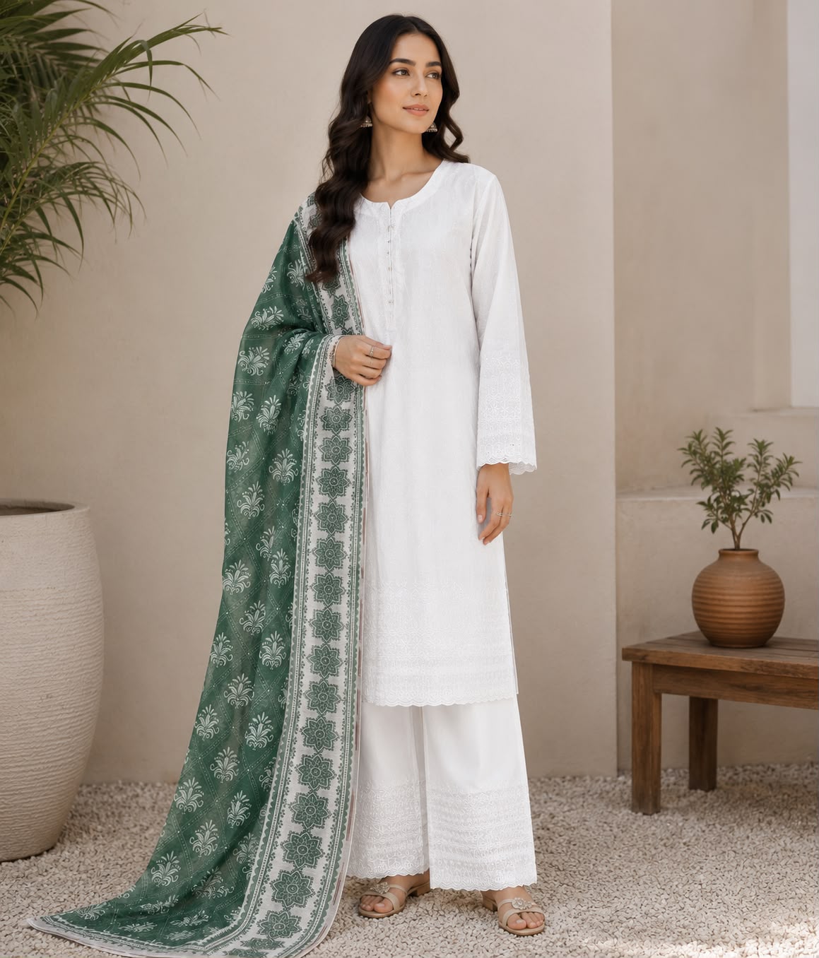 Emerald Grace Embroidered 3 Piece Suit - Image 9