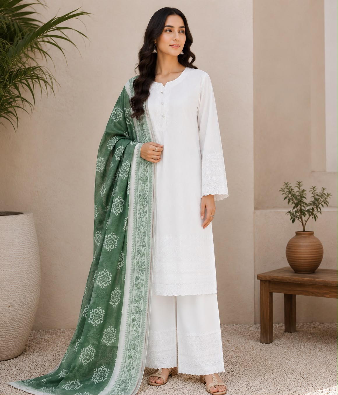 Emerald Grace Embroidered 3 Piece Suit - Image 10